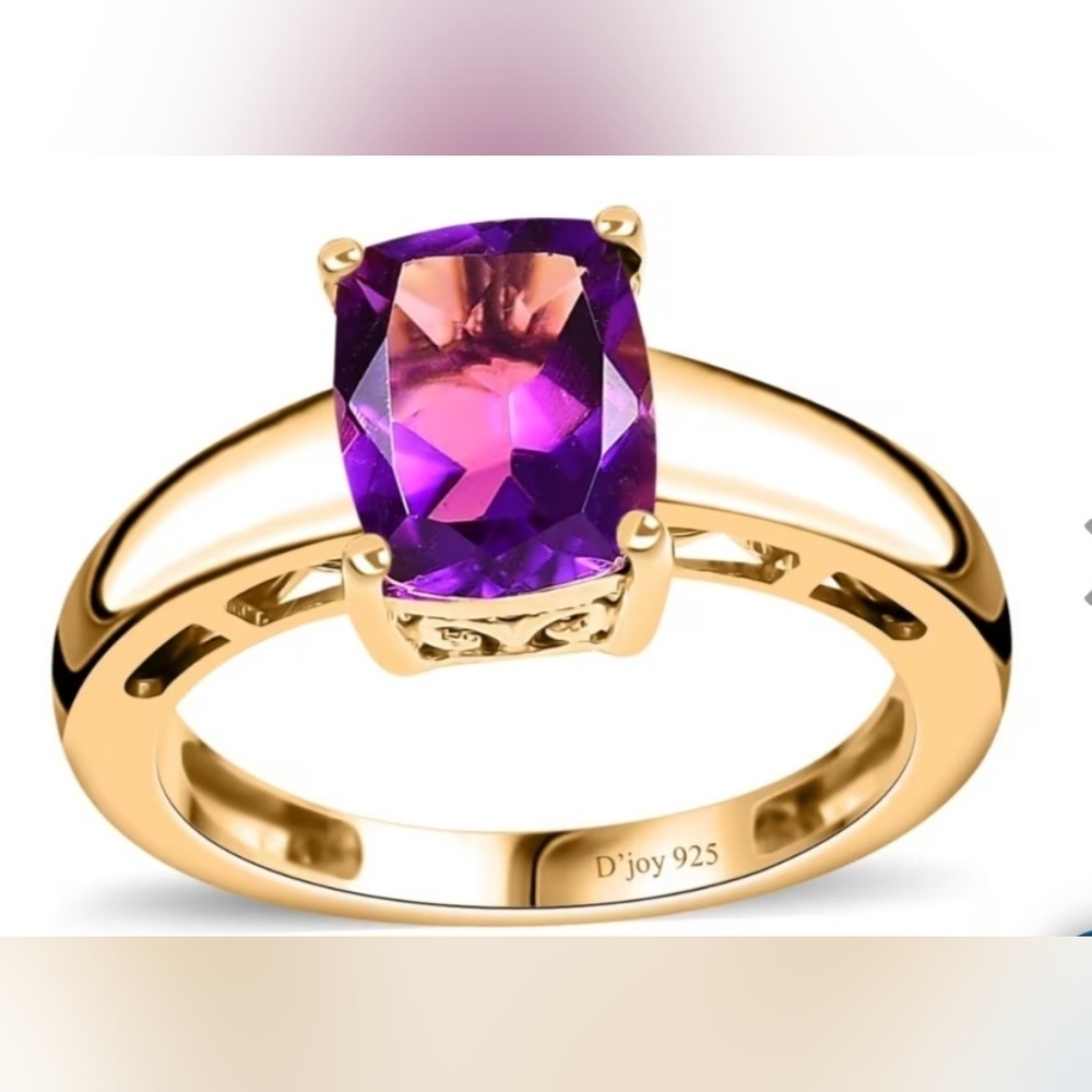 Purple Amethyst 10k Gold Ring Size 7